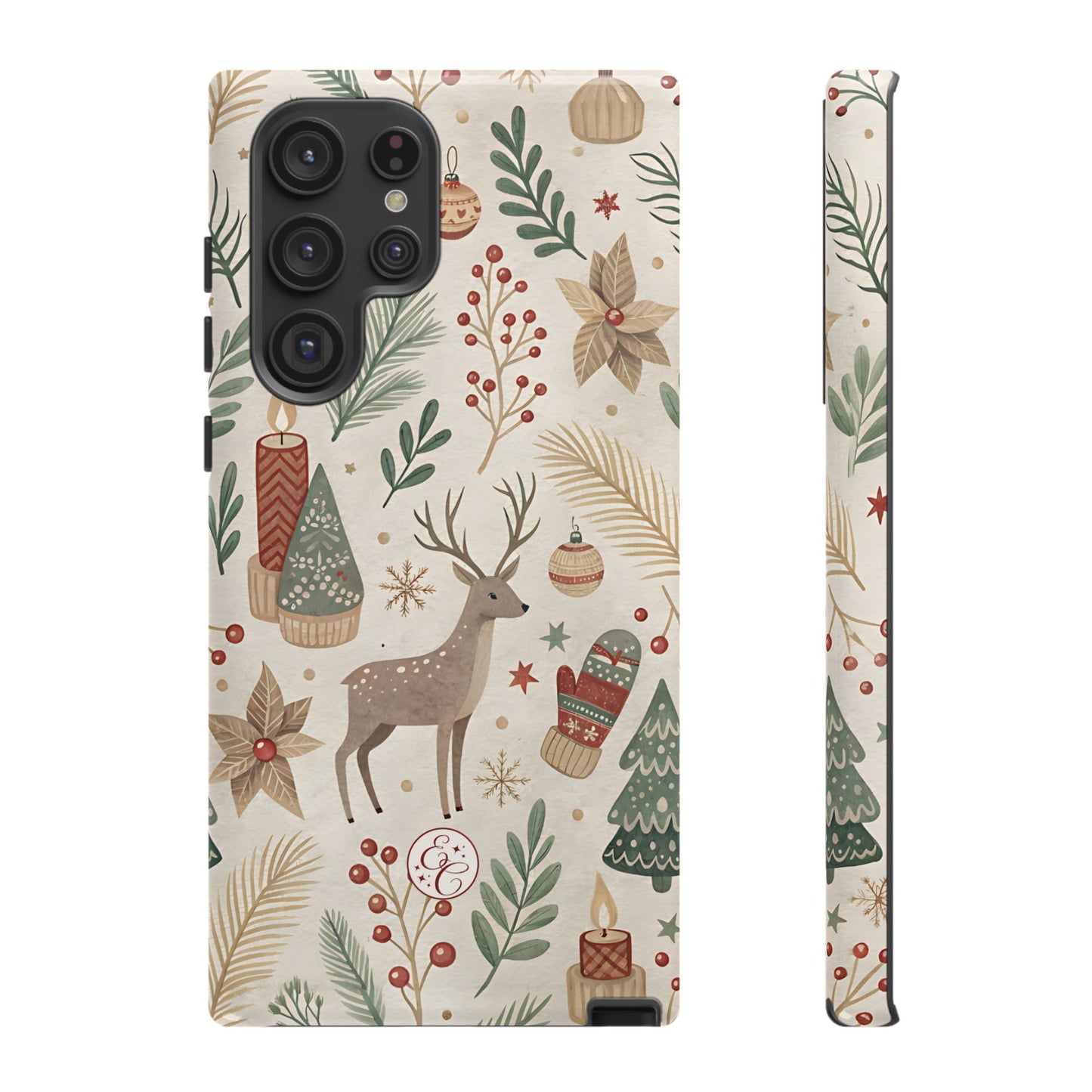 Rustic Christmas Reindeer Tough Phone Case