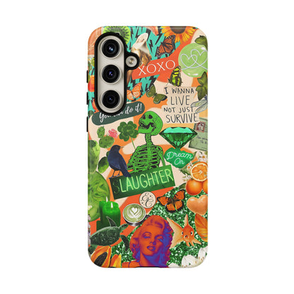 Green and Orange Collage Tough Phone Case