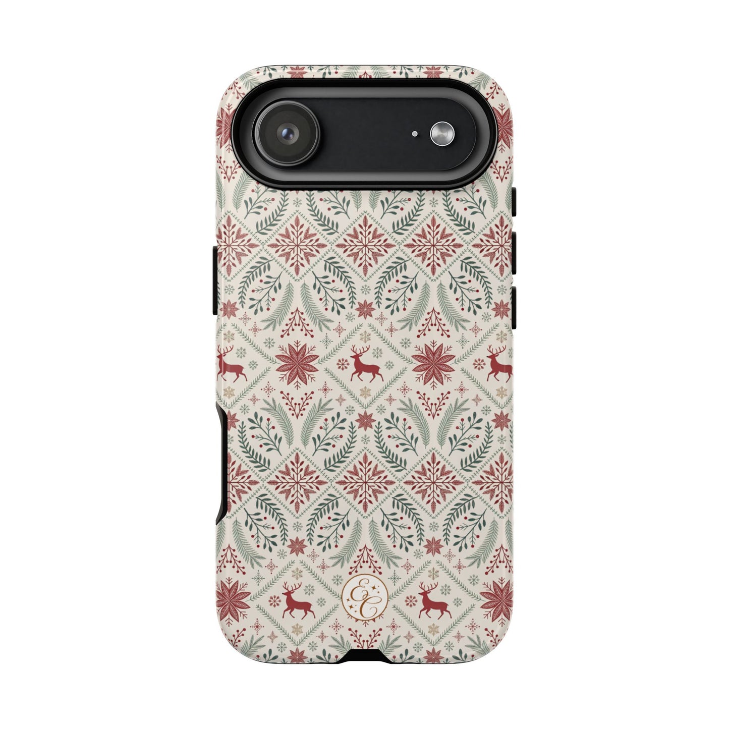Red Reindeer Christmas Pattern Tough Phone Case