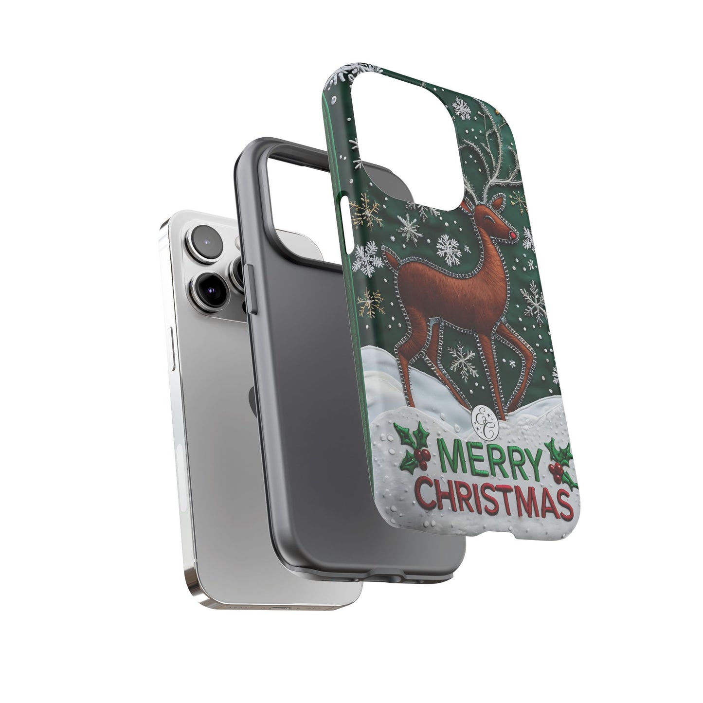 Merry Christmas Reindeer Tough Phone Case