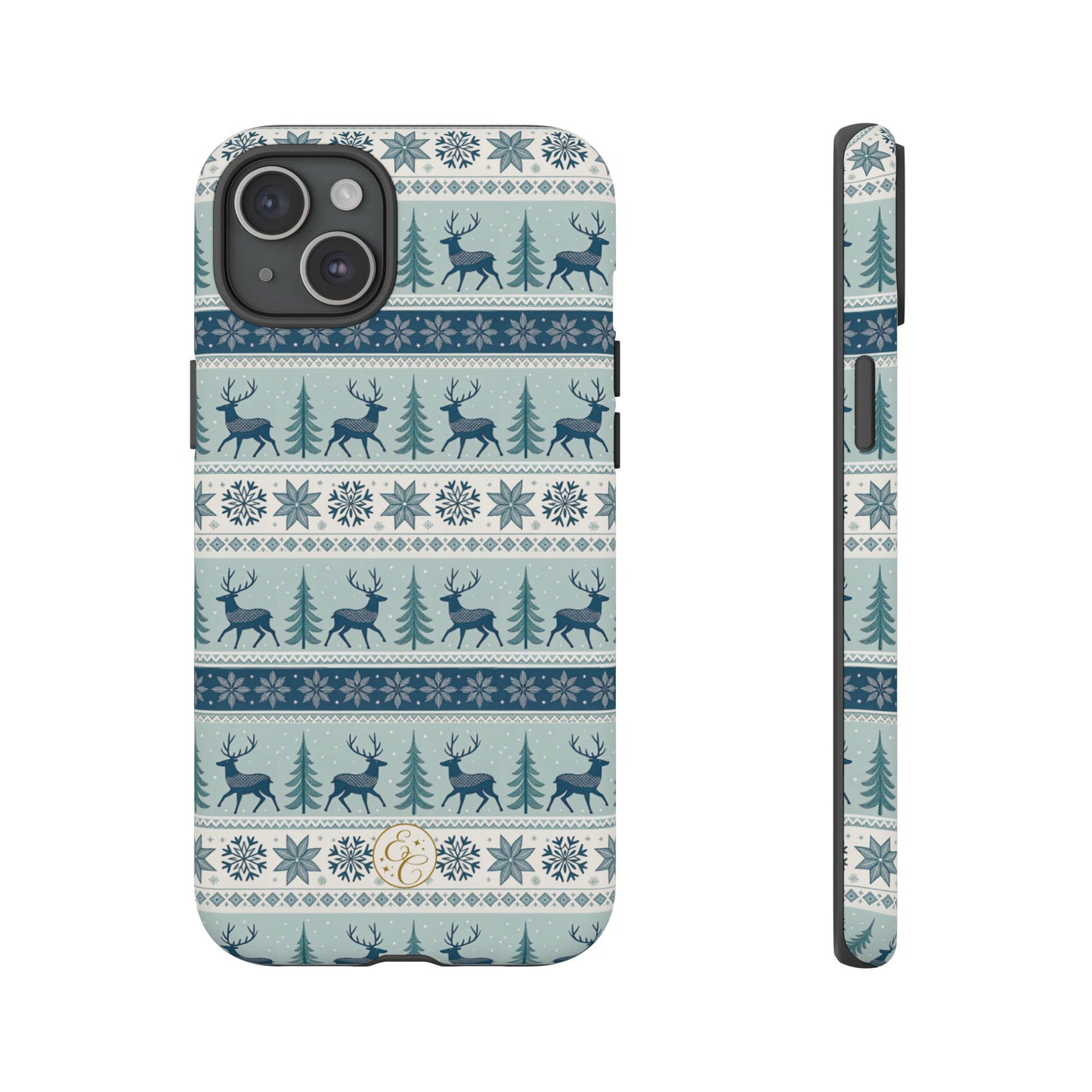 Blue Winter Reindeer Tough Phone Case
