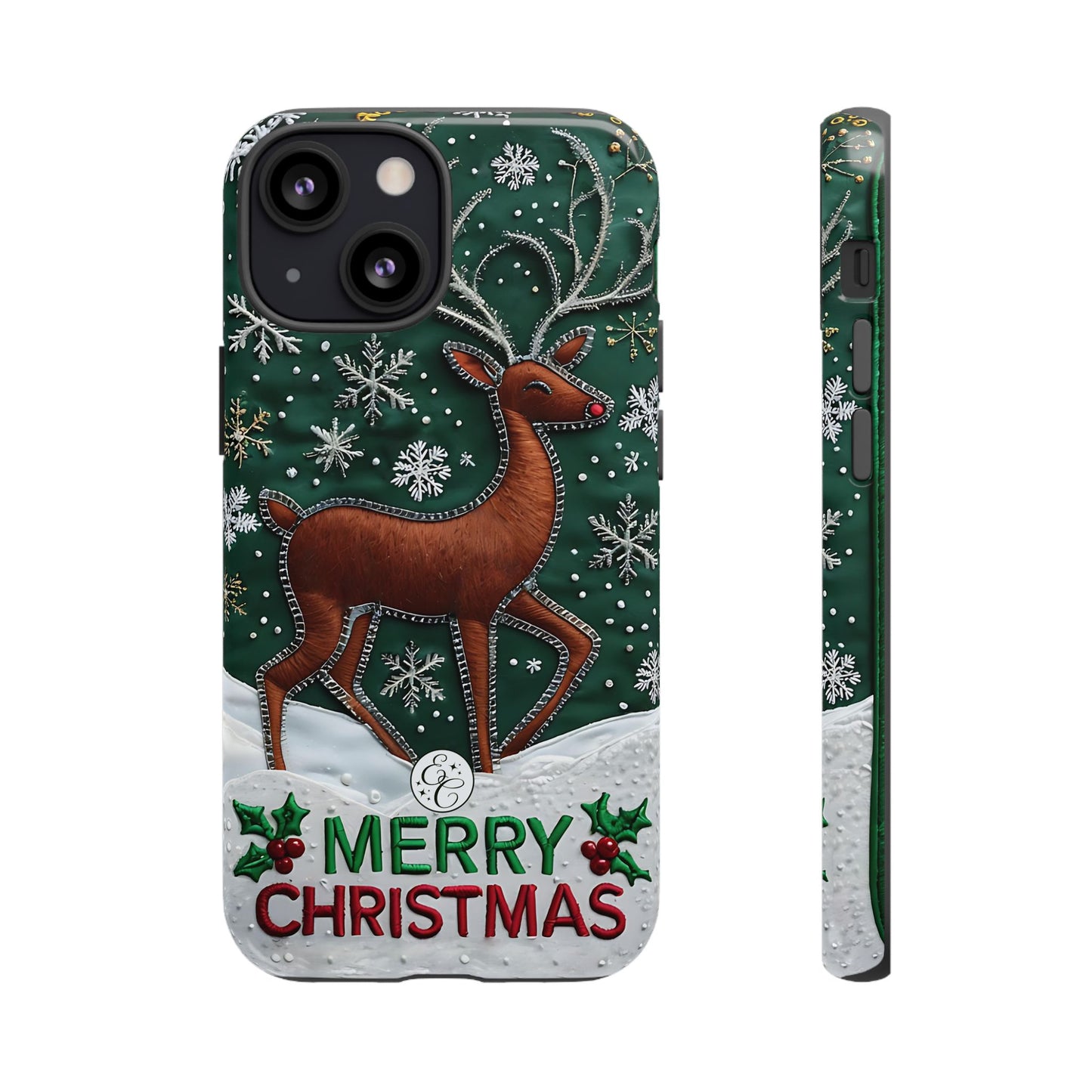 Merry Christmas Reindeer Tough Phone Case