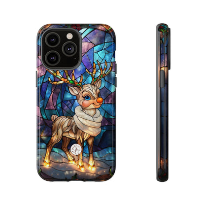 Cute Reindeer Stained Glass Tough Phone Case