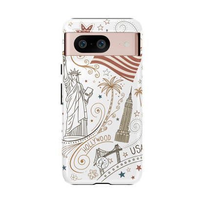 USA Landmarks Boho Doodle Tough Phone Case