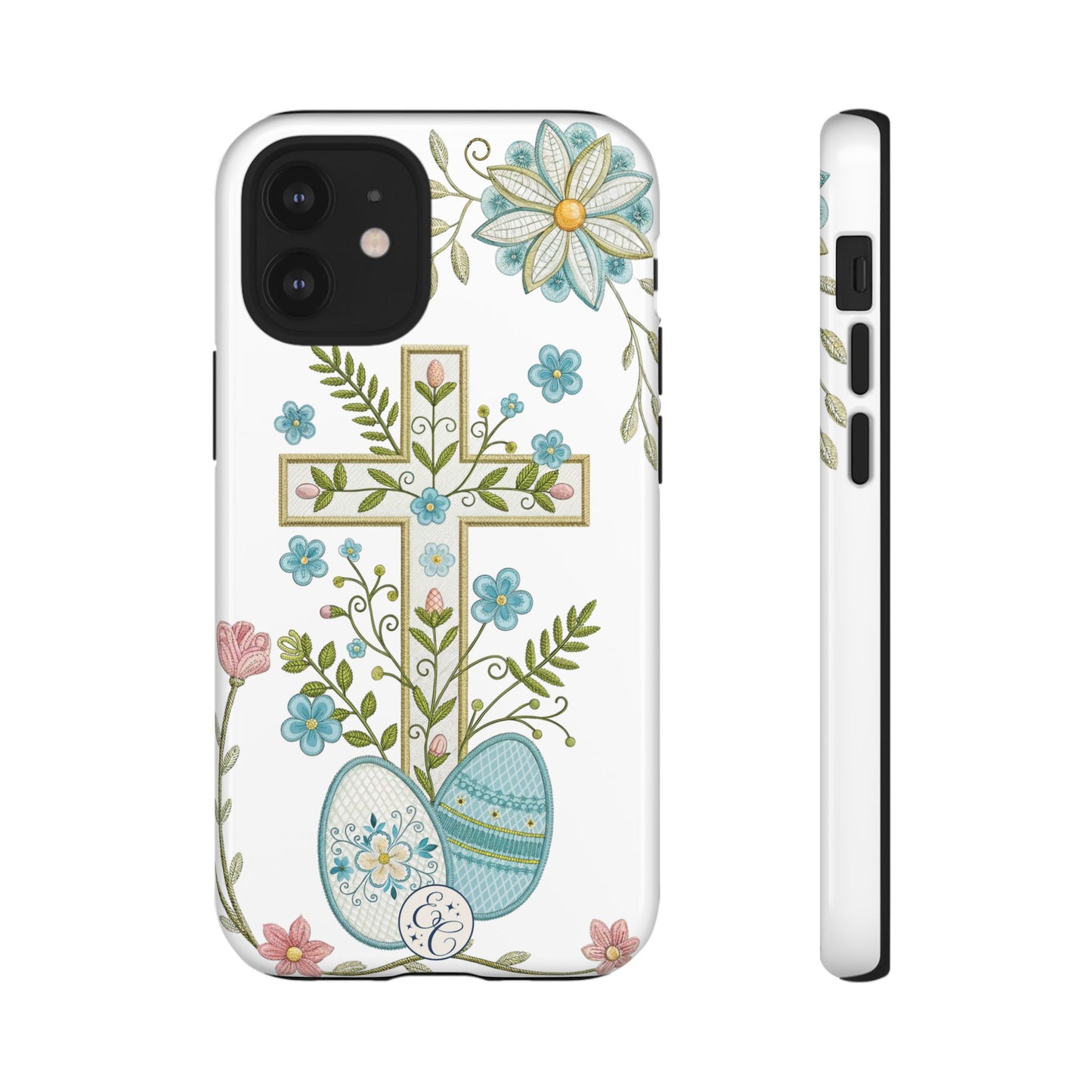 Vintage Easter Floral Cross Tough Phone Case