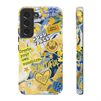 Yellow and Blue Collage Tough Phone Case