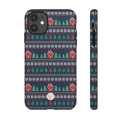 Winter Cottage Pattern Tough Phone Case