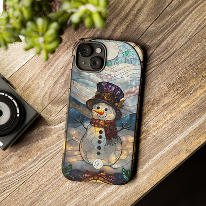 Snowman Stained Glass Phone Case