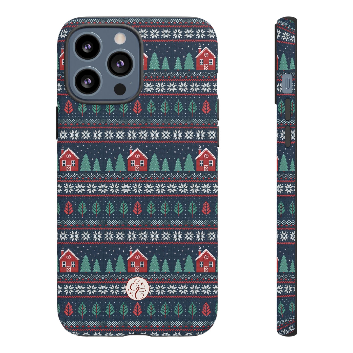 Winter Cottage Pattern Tough Phone Case