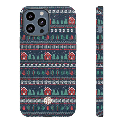 Winter Cottage Pattern Tough Phone Case