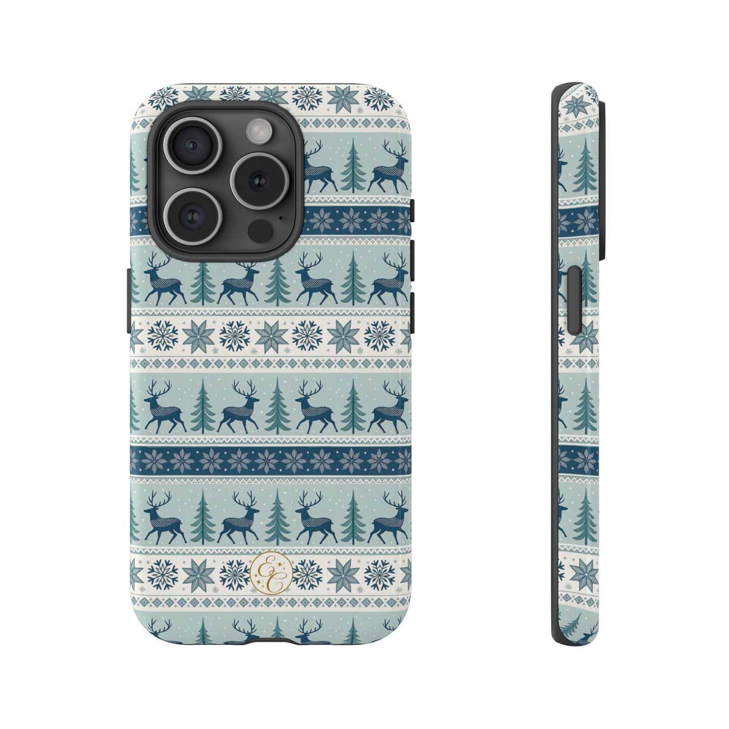 Blue Winter Reindeer Tough Phone Case