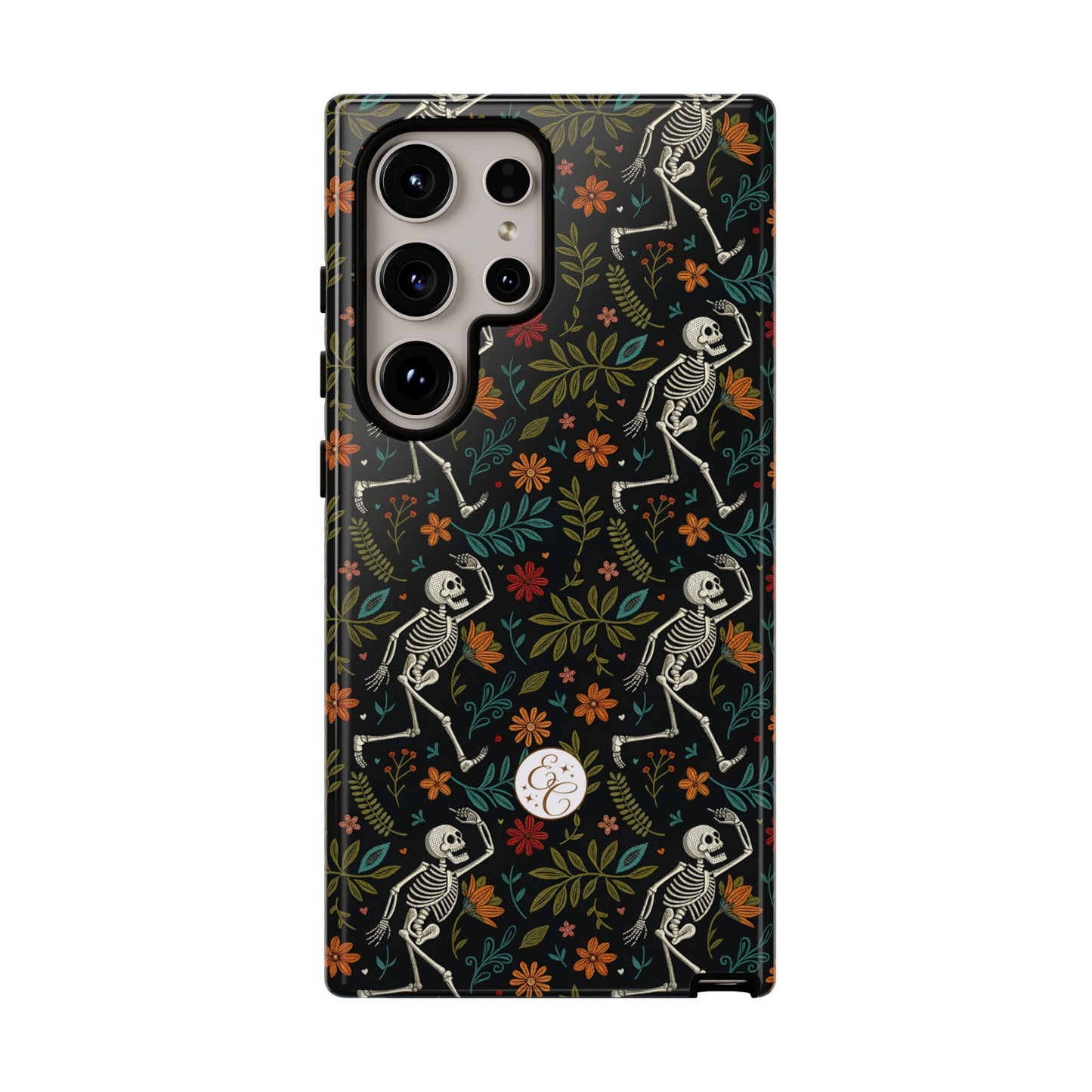 Halloween Boho Skeleton Pattern Tough Phone Case