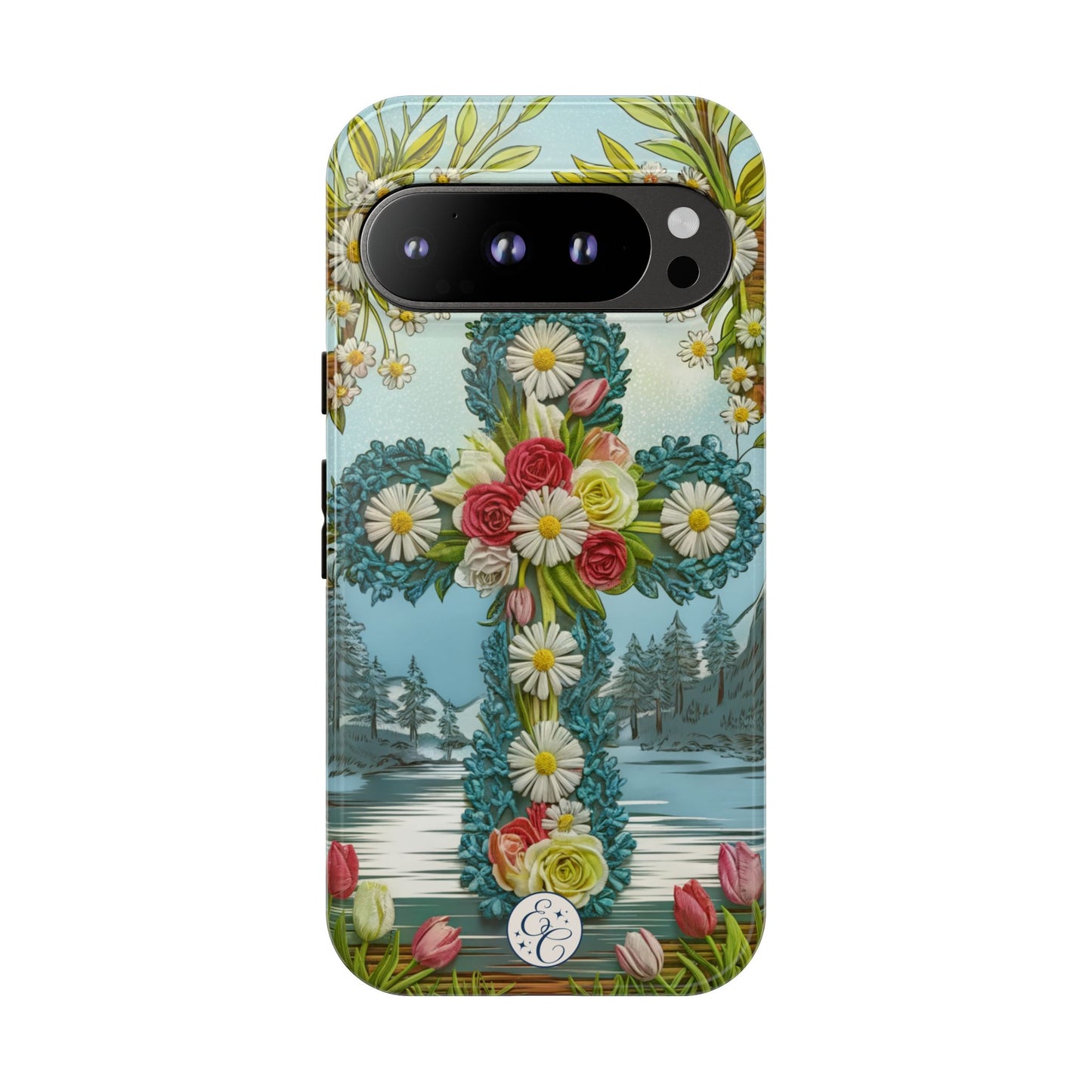 Floral Cross Tough Phone Case