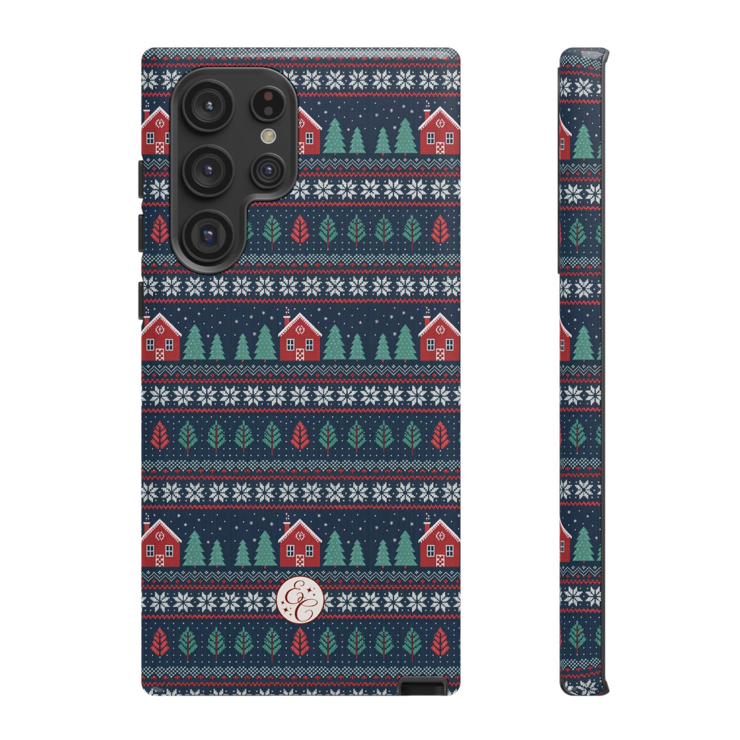 Winter Cottage Pattern Tough Phone Case
