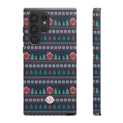 Winter Cottage Pattern Tough Phone Case