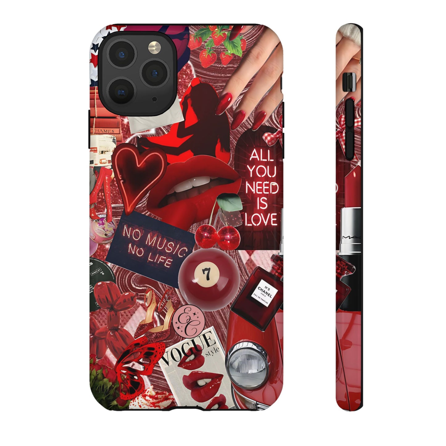 Red Aesthetic Collage Tough Phone Case