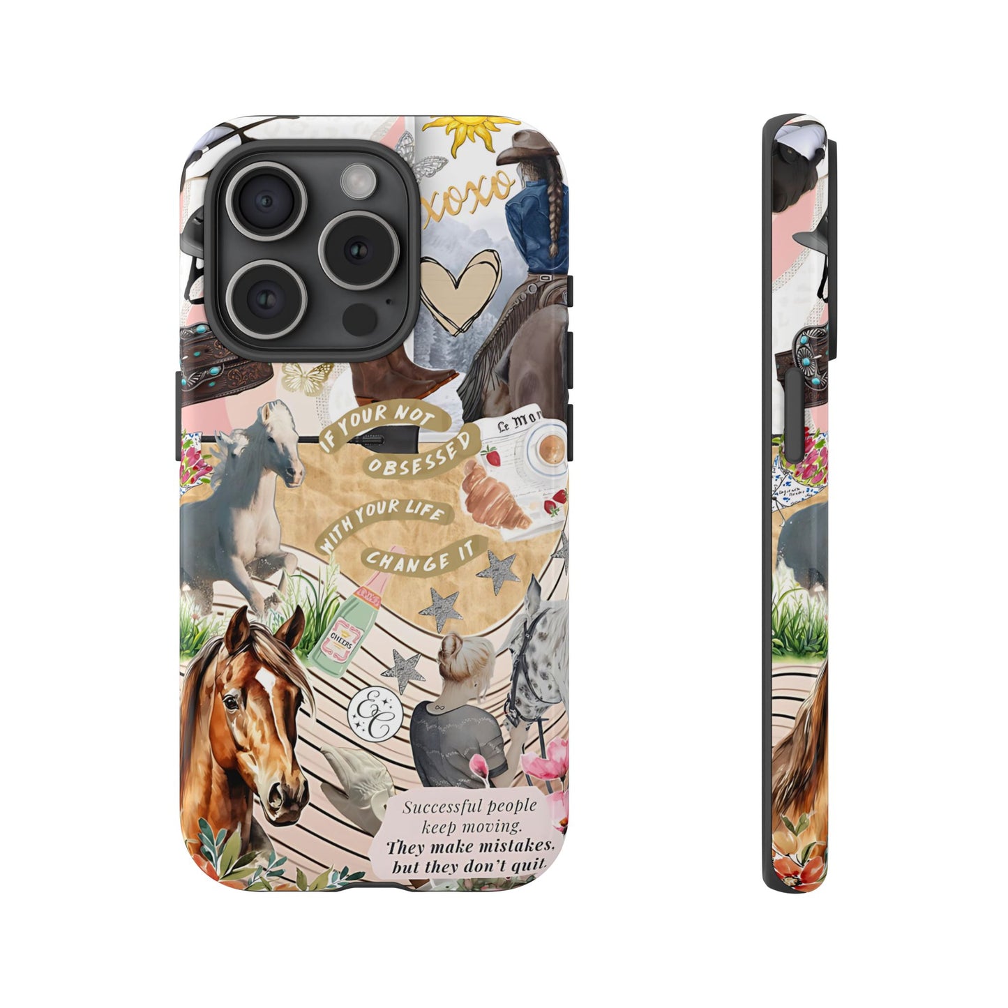 Equestrian Cowgirl Collage Tough Phone Case