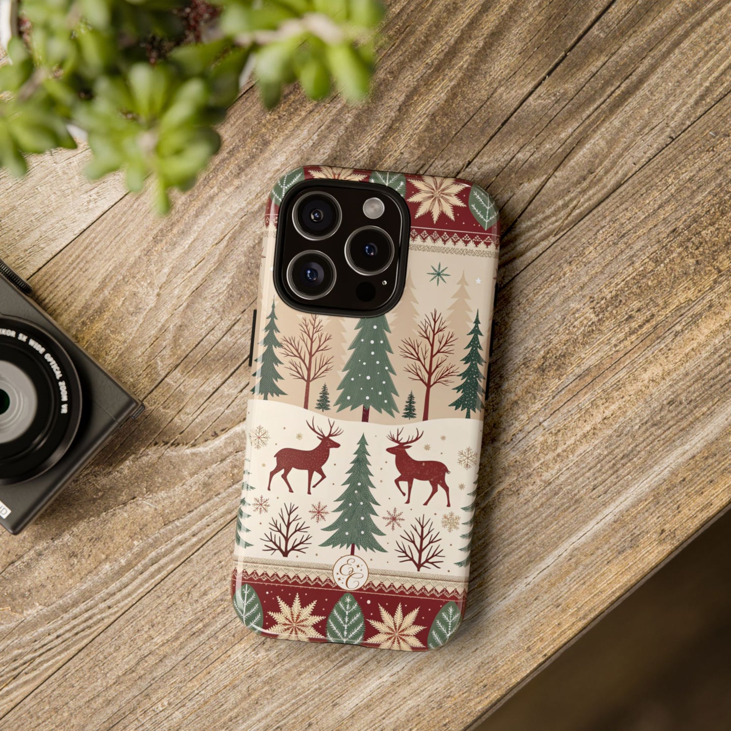 Vintage Christmas Reindeer Tough Phone Case