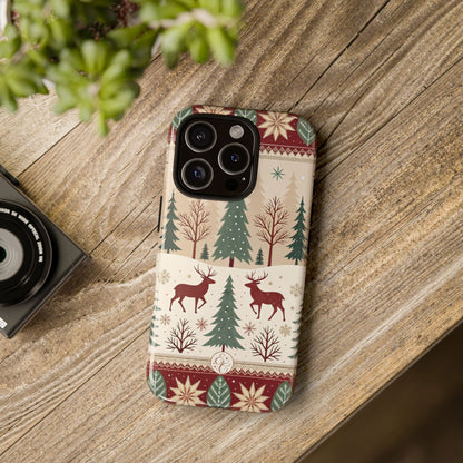 Vintage Christmas Reindeer Tough Phone Case