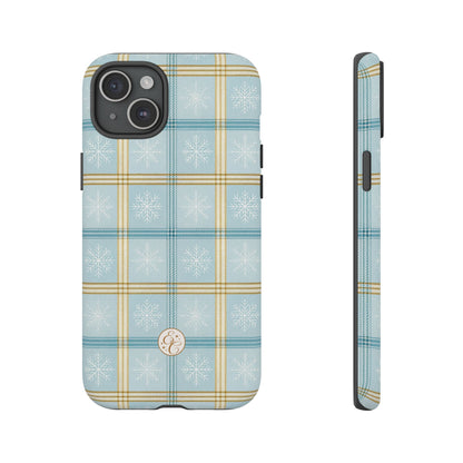 Blue Winter Plaid Tough Phone Case