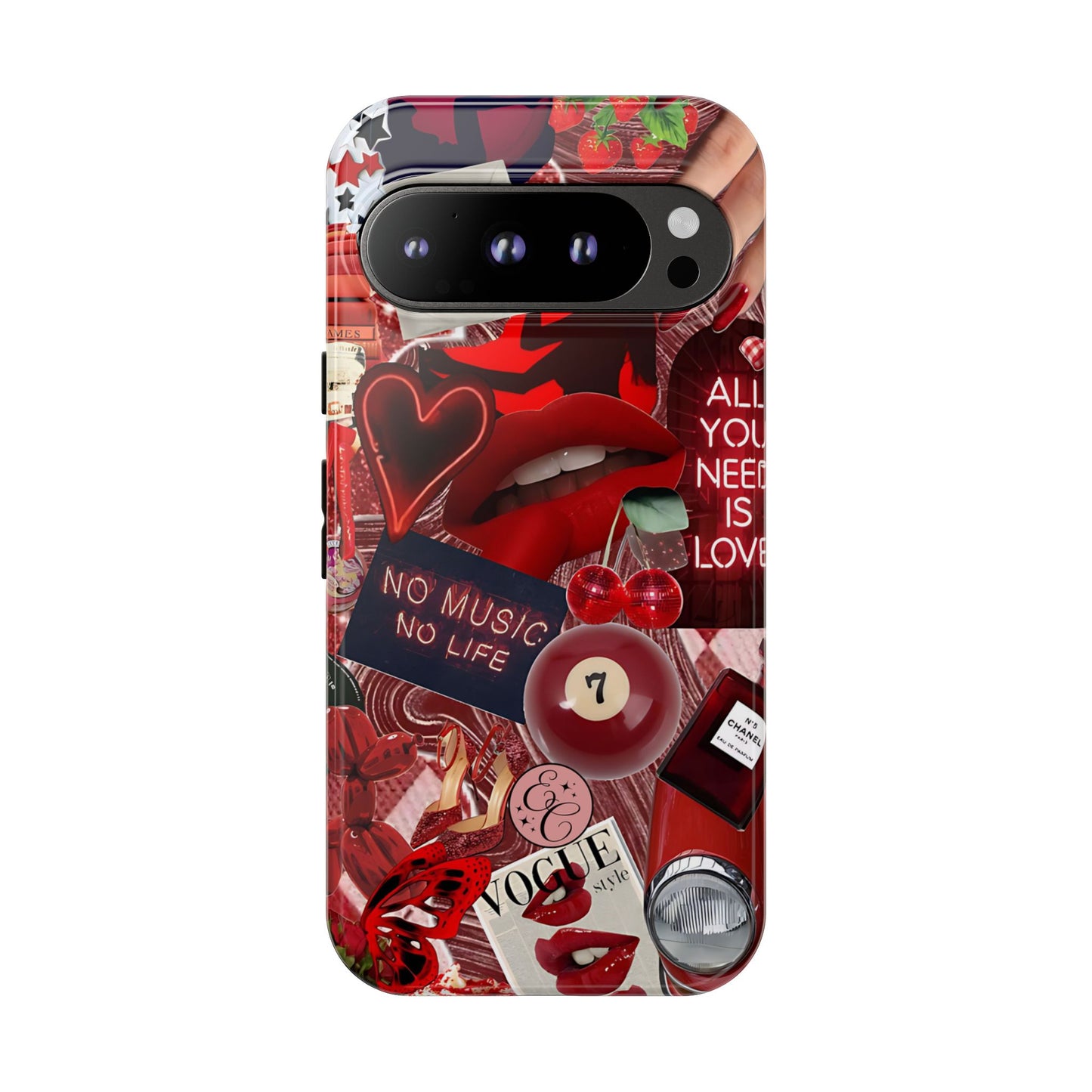 Red Aesthetic Collage Tough Phone Case