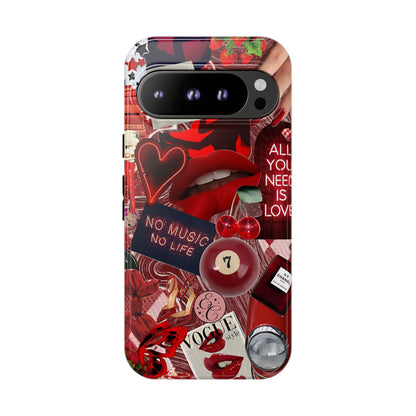 Red Aesthetic Collage Tough Phone Case