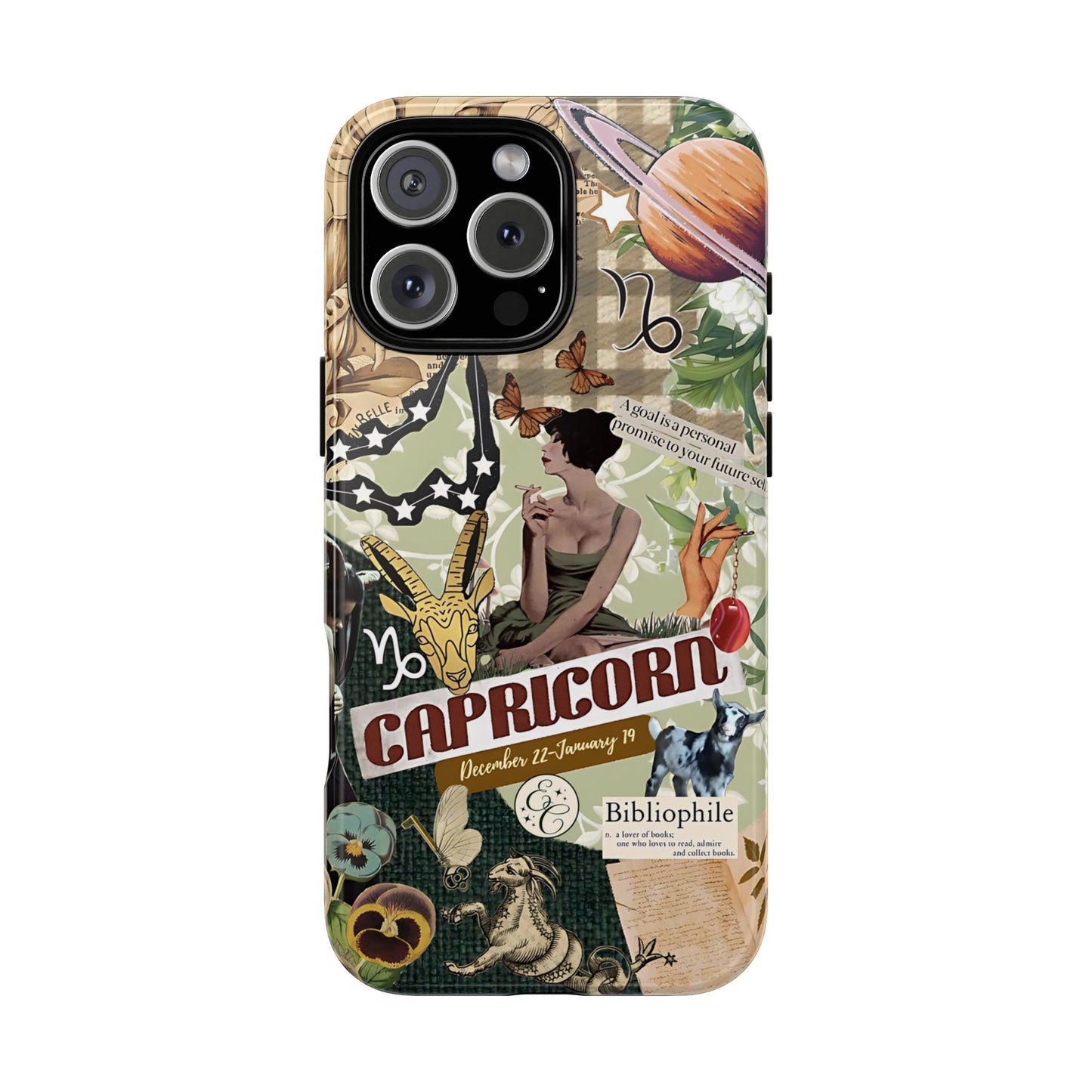 Capricorn Retro Zodiac Collage Tough Phone Case