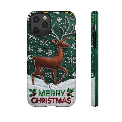 Merry Christmas Reindeer Tough Phone Case