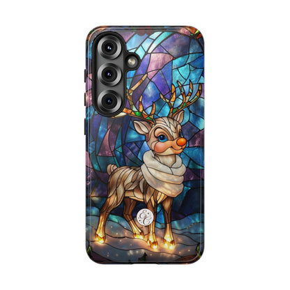 Cute Reindeer Stained Glass Tough Phone Case
