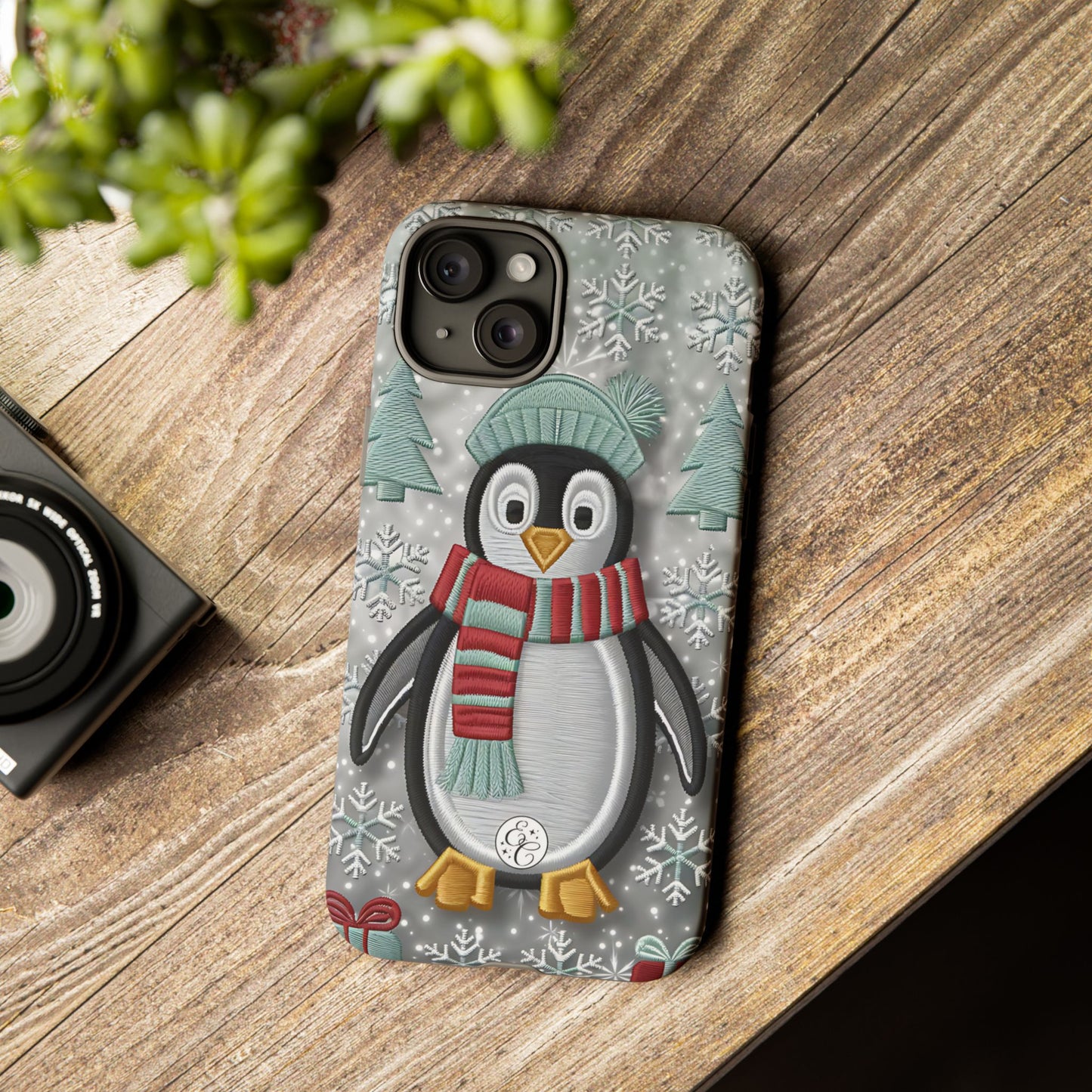 Cute Christmas Penguin Tough Phone Case