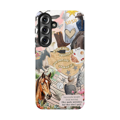 Equestrian Cowgirl Collage Tough Phone Case