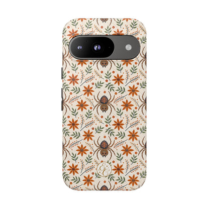 Boho Floral Spider Pattern Tough Phone Case