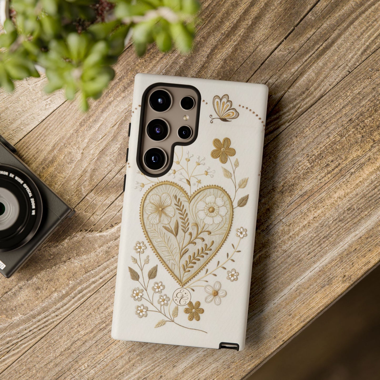 Floral Heart Design Tough Phone Case
