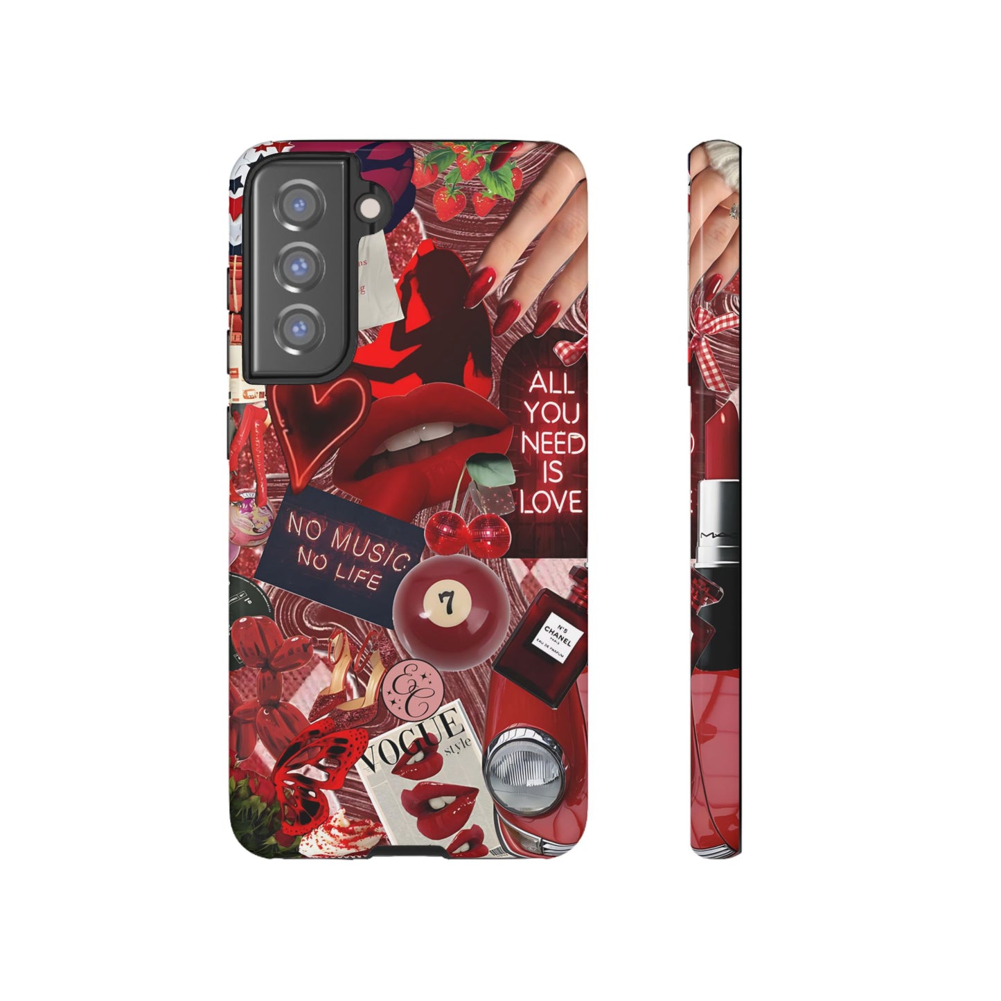 Red Aesthetic Collage Tough Phone Case