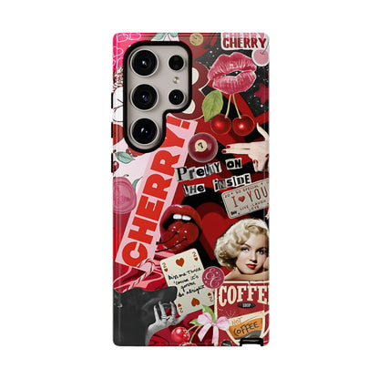 Cherry Theme Retro Collage Tough Phone Case