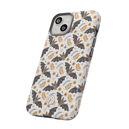 Boho Halloween Bat Pattern Tough Phone Case