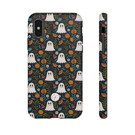 Boho Halloween Ghost Pattern Tough Phone Case