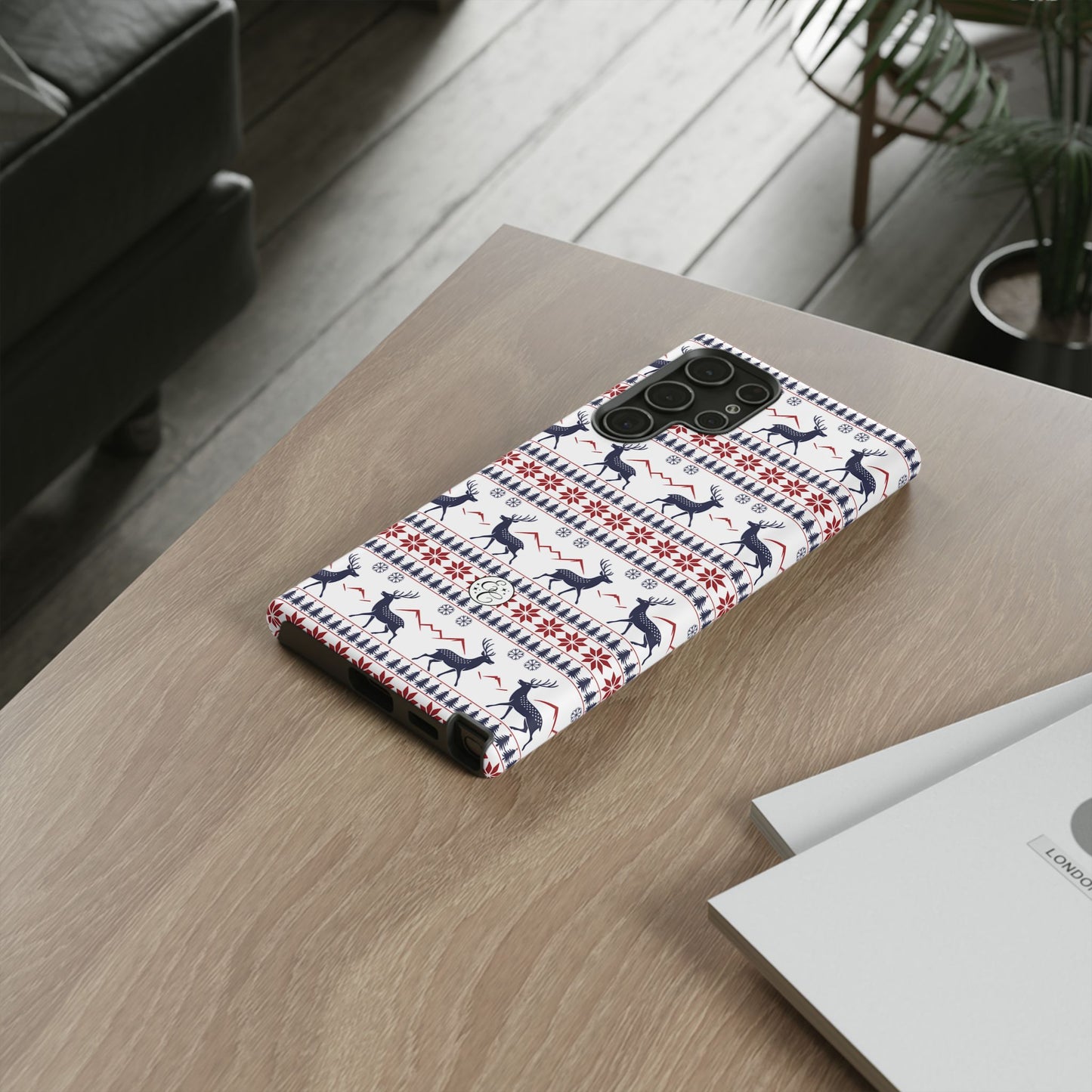 Christmas Reindeer Pattern Tough Phone Case