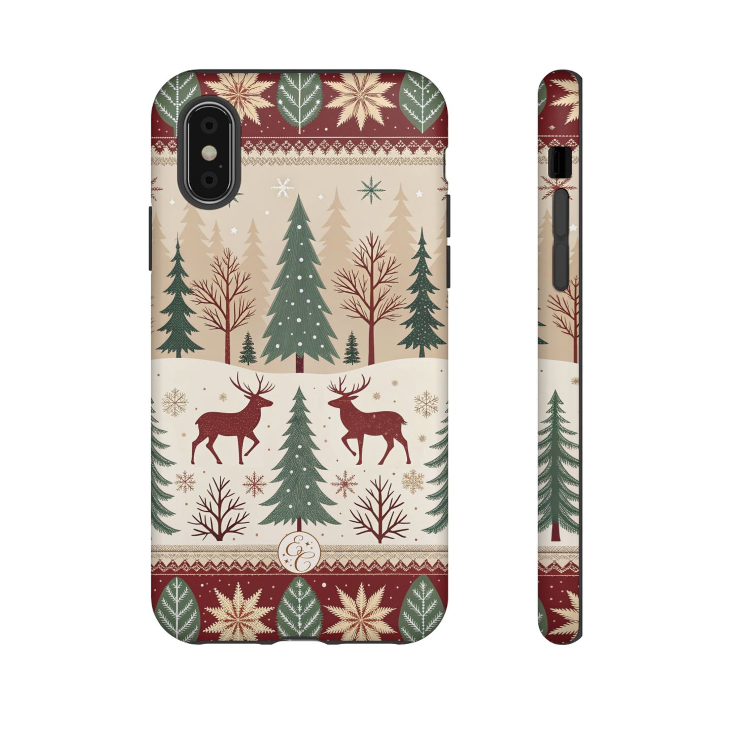 Vintage Christmas Reindeer Tough Phone Case