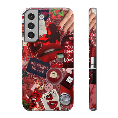 Red Aesthetic Collage Tough Phone Case