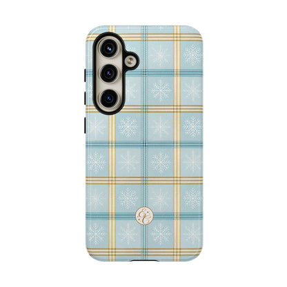 Blue Winter Plaid Tough Phone Case
