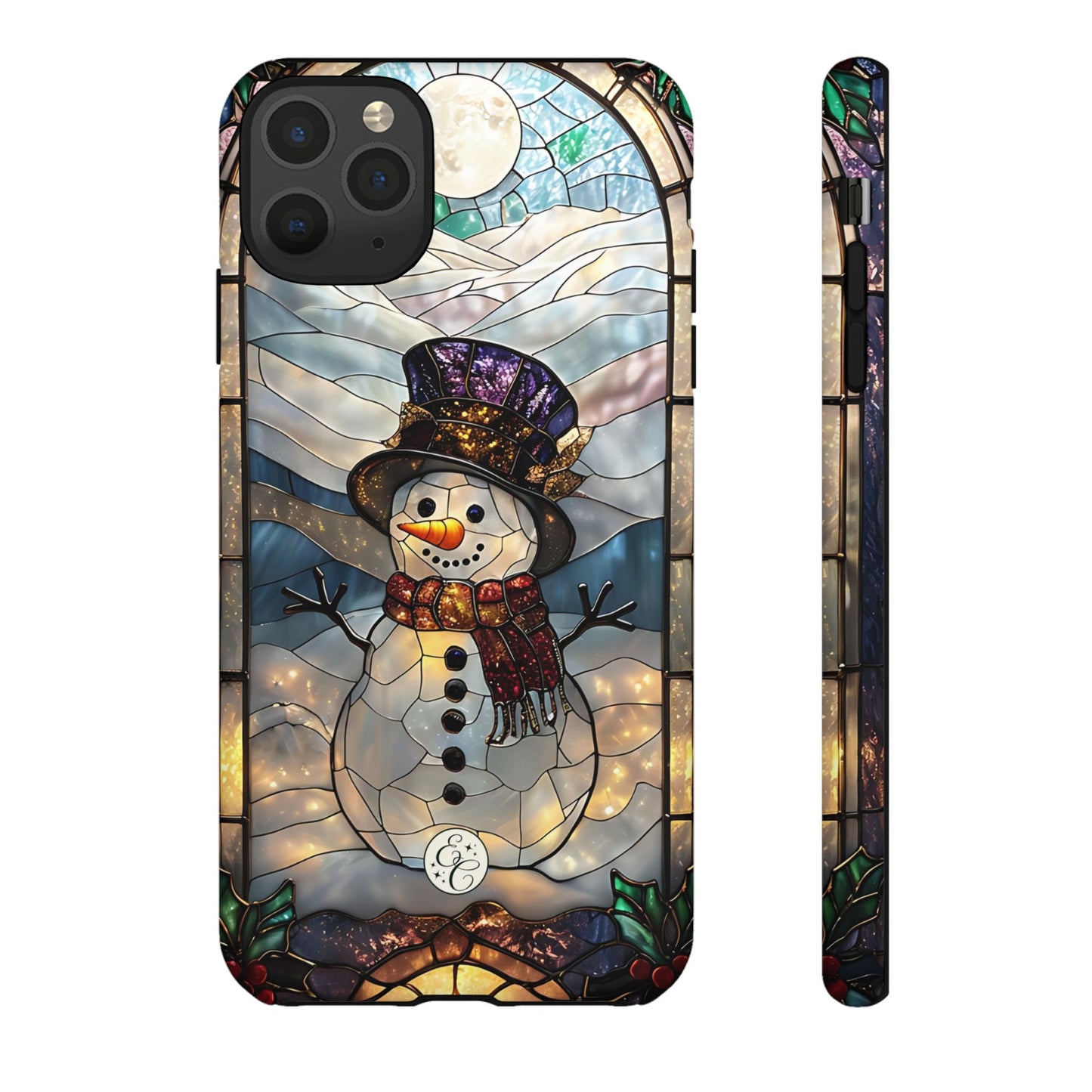 Snowman Stained Glass Tough Phone Case