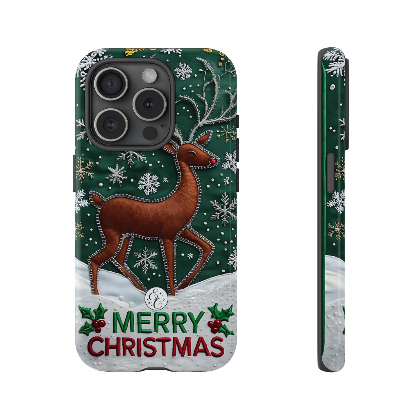 Merry Christmas Reindeer Tough Phone Case