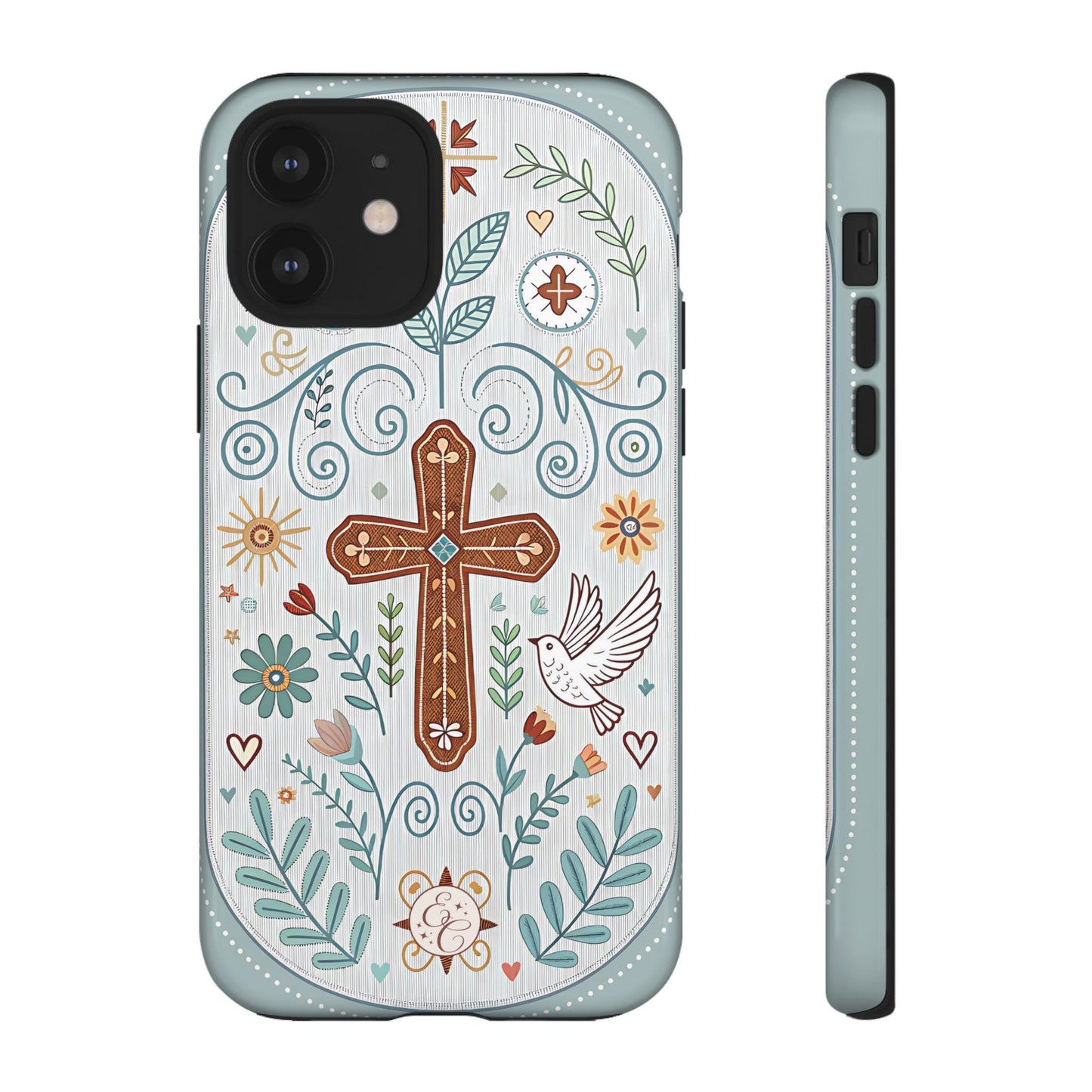 Christian Cross Floral Tough Phone Case
