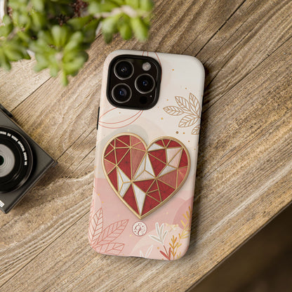 Geometric Heart Tough Phone Case