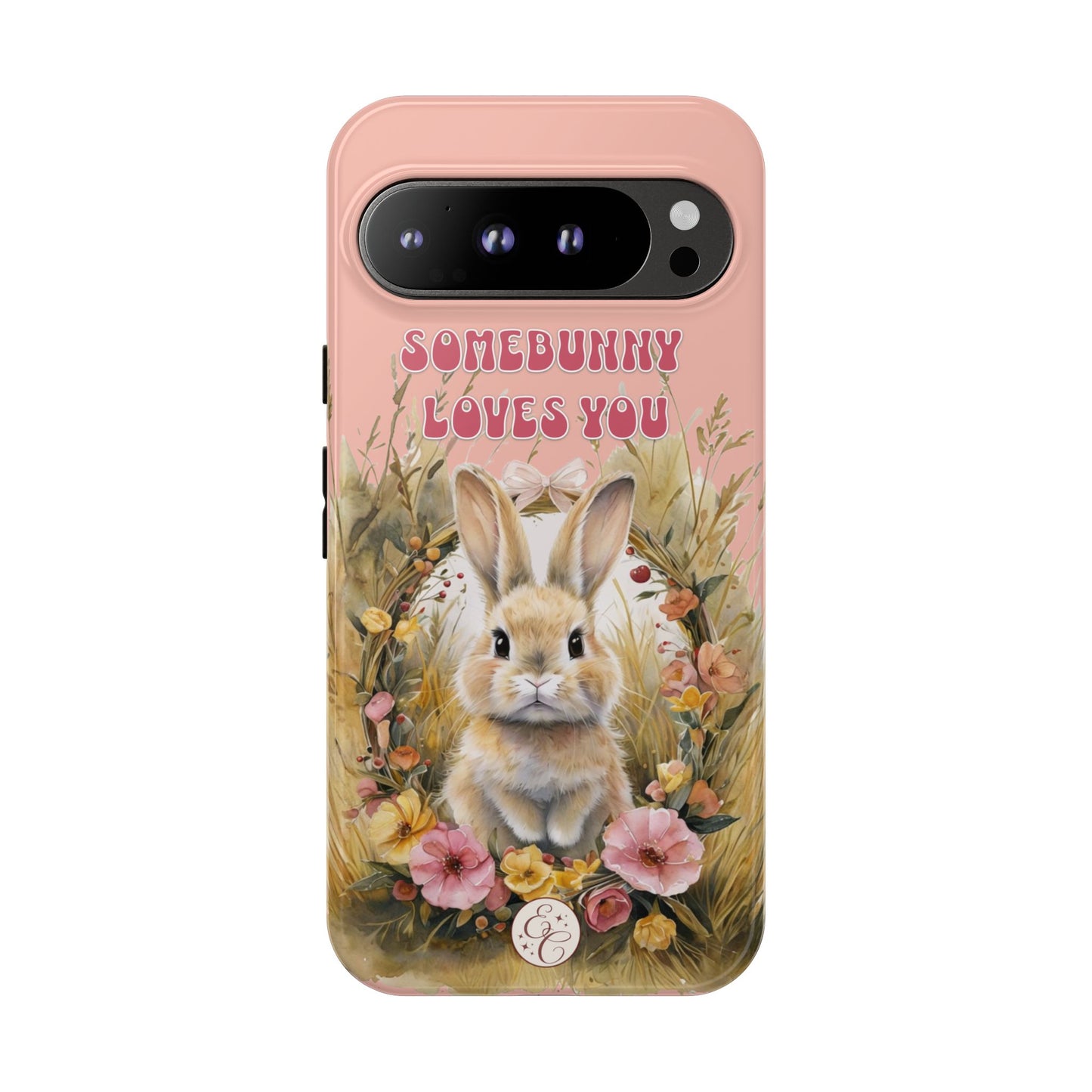 Somebunny Loves You Tough Phone Case - Peach