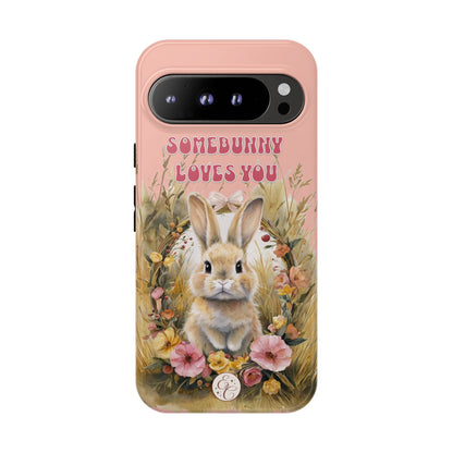 Somebunny Loves You Tough Phone Case - Peach