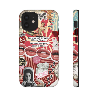 Feminine Aesthetic Retro Collage Tough Phone Case