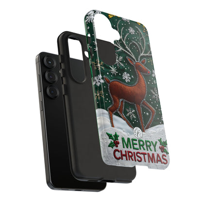 Merry Christmas Reindeer Tough Phone Case