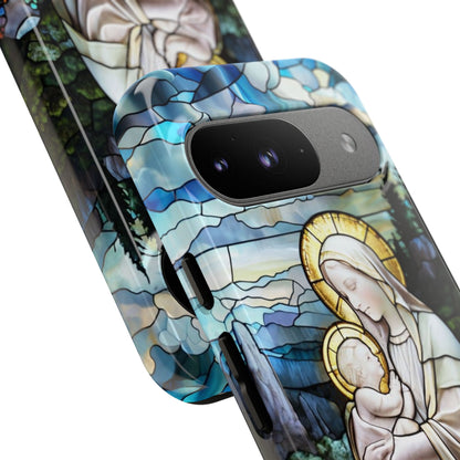 Virgin Mary with Baby Jesus Stained Glass Tough Phone Case